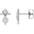 Superb style is found in these 14Kt white gold infinity inspired earrings. Polished to a brilliant shine.