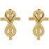 Superb style is found in these 14Kt yellow gold infinity inspired earrings. Polished to a brilliant shine.