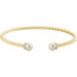 Beautiful style is found in this 14Kt yellow gold polished bracelet featuring white freshwater cultured pearls. Diamonds are H+ in color and I1 or better in clarity. The weight of the gold is 12.01 grams.