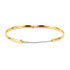 Crafted in brightly polished 14k yellow gold, this hollow, hinged bracelet is lightweight yet looks substantial. A statement piece on its own, stack with other bracelets for an on-trend look.