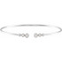 This graduated bangle bracelet showcases round diamonds set in 14k white gold.