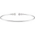 This graduated bangle bracelet showcases round diamonds set in 14k white gold.