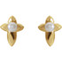 Stylish and symbolic. These freshwater cultured pearl cross earrings are in 14k yellow gold. Each earring measures 11.80x09.00mm and has a bright polish to shine.