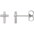 This is a set of glamorous cross earrings constructed of sterling silver. These stud earrings have a round brilliant shape diamond. These earrings are polished to a mirror like finish metal. They have a post with friction back to keep them holds to your ear. Invest in these alluring cross earrings now and embellish yourself with these jewelries. 