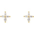 Share your faith with these diamond cross earrings with 8 marquise diamonds. Set in 14k Yellow gold, these cross shaped earrings feature a total weight of 1/3 carats of diamond light. These stud-style cross earrings with their diamond sparkle sit close to the ear and are sure to light up any outfit, any time. 