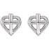 A simple but meaningful symbol of faith, was created from polished sterling silver and features a heart and cross earrings with a friction-back post. They are approximately 6.04mm in length by 5.76mm in width.