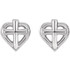 A simple but meaningful symbol of faith, was created from polished platinum and features a heart and cross earrings with a friction-back post. They are approximately 6.04mm in length by 5.76mm in width.