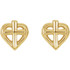 A simple but meaningful symbol of faith, was created from polished 14k yellow gold and features a heart and cross earrings with a friction-back post. They are approximately 6.04mm in length by 5.76mm in width.