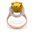 This 14k gold ring with natural diamonds and citrine makes a fabulous November birthstone ring, but is also great for anyone born anytime during the year as a great ring that is wearable everyday. The beautiful band is formed from 14k yellow, white, or rose gold and features a beautiful carved design that makes it stand out and draws attention to the amazing citrine that is the center stone.