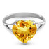 Look absolutely dazzling when you place this 14k gold ring with heart citrine upon your finger. Citrine is known for its radiant beauty, which is made even more breathtaking when cut in a unique heart shape. The stone weighs 3.10 carats, adding a jaw dropping amount of sparkle that makes this piece so popular. This ring makes an amazing birthstone ring, or is perfect for anyone who loves pieces that are big, bold, and beautiful.