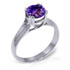 A 14k Gold Solitaire Ring features a bold looking Natural Amethyst.This showstopping ring makes a jaw dropping gift for those born in February.