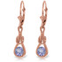 Two mystifying Round shaped Tanzanites stand out on this perfectly crafted 14k Gold Leverback Earrings.