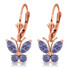 Periwinkle butterflies. What more could a girl ask for? You will feel free and easy when you wear these 14K gold Butterfly Earrings with Natural Tanzanites. Each earring is made with two marquise shaped 0.85 carat and two round shaped 0.39 carat Tanzanite jewels. These amazing stones are arranged and set into a butterfly design.


These earrings dangle 23.6mm, just right for getting noticed but still having the delicate and feminine appeal that all butterflies demand. The earring bases are leverback style and are made of 14K gold. What more could a girl want than these fluttery beauties that seem right out of a cottage garden?