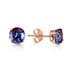 Simple studs are made glamorous when they feature the beautiful and unique tanzanite stone. These 14k gold stud earrings with natural tanzanites look amazing when paired with any ensemble, whether casual or formal. A total of .95 carats make these earrings shimmer and shine beautifully when pressed against the earlobes. The gold settings add a touch of lush and lavish beauty, available in your choice of 14k yellow, white, or rose gold. Friction push backs slide onto the posts to make sure these earrings are securely attached in place, while also keeping these studs looking classic and traditional.