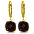 A marvelous breathtaking Lever back Earrings, featuring two cushion shaped checkerboard-cut Natural Garnets.