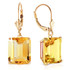  If you are looking for a pair of earrings that match everything, then these 14K gold Lever Back Earring with Citrines are a great choice. The lever back component is easy to slide into the ears and wear comfortable. Citrine matches most clothing choices, and these earrings can be dressy or casual.
Each citrine stone is emerald cut in an octagon shape and 6.5 carats in size. The total carat weight is 13 carats. These earrings make a great gift for a special lady anytime of the year.