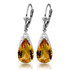 Light up your ears with the stunning effects of natural citrine set in 14k gold. These 14k gold leverback earrings with natural citrine offer a simple yet polished look by focusing on the beautiful natural qualities of citrine. Each pair boasts a whopping ten carats of gorgeous pear shaped citrine stones, offering plenty of glamor for any woman who wears them. The gold leverback design of these earring make them easy to transition from day to night for any occasion.