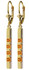 The stunning luxury of gold is given a modern look with these 14k gold leverback bar earrings with natural citrine. This super stylish earrings look amazing when dangling over one and a half inches from the earlobes. The rich glamor of gold, available in 14k yellow, white, or rose gold, is prominently displayed with the unique design. Eight princess cut stones stud the surfaces of these amazing earrings, with .70 carats of beautiful sparkle to behold. These earrings feature comfortable leverbacks that add function to these sophisticated and luxurious earrings that are perfect for those who love to stand out.