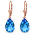  These brilliantly colored 14k gold Lever Back Earrings with Natural Blue Topaz are sure to inspire thoughts of crystal clear beaches and summer days. Blue topaz comes in many hues, but these bright earrings are something special. Each pear shaped topaz is 6.5 carats in size, and hangs about 1.15 inches from the ear lobe.

These earrings come in yellow, white or rose gold to meet your needs. Customize the perfect pair of earrings just for you or someone special. Lever back earrings are comfortable and easy to wear all day. These make a great gift too!
