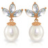 Dainty elegance is what you will get with these 14K rose gold Dangling Earrings with Pearls & Aquamarines. Wear your beautiful hair up in a bun to fully show off these classic beauties. Each earring features a single 8 carat pear shaped white Pearl and three marquis shaped 1.50 carat semiprecious Aquamarine gemstones.


These earrings are secured by post-friction pushbacks. The setting is crafted of 14K rose gold for a lifetime of enjoyment. Wear these to dinner, to the theater, or to a special party. If tasteful elegance is what you seek, then look no further; it is to be found right here.