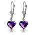  Show that special someone how much you love her by presenting her with hearts, such as the stunning amethyst stones on these 14k gold leverback earrings with natural amethysts. Over three carats of breathtaking purple amethyst delicately hang from a rose gold setting. The heart shape of the stones is simply beautiful and shows her how much you care. The traditional leverbacks have long been a favorite earring style for making earrings comfortable and easy to wear anytime, while making sure they are held perfectly in place.