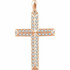 Inspiring and eye-catching, this brilliant diamond pendant showcases beautiful 14k rose gold and measures 41.70x24.30mm. This simple cross has rich round full-cut genuine diamonds measuring 1 ct. tw. and has a bright polish to shine. 