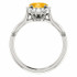 Crafted in platinum, this ring features one oval Genuine Citrine gemstone accented with 18 genuine diamonds. 