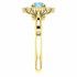 Crafted in 14k yellow gold, this ring features one oval Genuine Aquamarine gemstone accented with 18 genuine diamonds.
