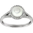 Beautiful Halo-style Gemstone Ring in 14K White Gold featuring a pearl ring Gemstone & Diamonds. The ring consist of 1 Round Shape, 7.0 mm, Pearl Gemstone with 56 Accent genuine Diamonds. This ring is both Elegant and Classic - Perfect for everyday. The inherent beauty of these gems make this an ideal way for you to show your love to someone you care for.