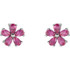 An alluring lab-created pink sapphire makes a vibrant statement in each of these stylish earrings for her. Crafted in 14K white gold, These fine jewelry earrings are secured with friction backs.