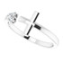 Beautiful and fashionable platinum diamond negative space cross ring. Features .10 carat of sparkling natural round diamonds. This ring is hand made with superior craftmanship.