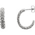 A glittering update to the classic hoop, these 20.00 x 04.10mm earrings will draw the eye as well as compliments. Fashioned in precious 14K gold, these sparkle half hoop earrings are polished to a bright finish and secure with friction backs.