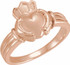 The Claddagh: the crown represents loyalty, the heart represents love, and the hands represent friendship. It is widely known as a symbol for great friendship. This ancient Gaelic design is also used in engagement rings and in traditional wedding rings for the irish. If worn on the right hand with the heart facing out it means you are single, facing in means you are dating someone. If worn on the left hand with the heart facing out it means you are engaged and facing in you are married.