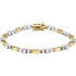 30 round, brilliant cut diamonds are set in 14k white/yellow gold, four-prong tennis bracelet.