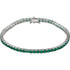 Dress her wrist in glittering style. Fashioned in 14K white gold, this exquisite bracelet pairs 3.0mm round-shaped created emeralds. In May, wish her a very special happy birthday with the gift of jewelry featuring her birthstone, emerald. The bracelet measures 7.25 inches in length.