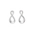 Easy and elegant, these diamond drop earrings are perfect for that special evening out. Crafted in cool 14K white gold, each infinity symbol-shaped houses twenty round shimmering diamonds. A sophisticated look, these earrings captivate with .08 ct. t.w. of diamonds and a polished shine. The post earrings secure comfortably with friction backs. 