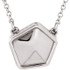 Geometric necklace in 14K white gold. The trim measures 9.5x10.0mm and comes with a 18.00 solid cable chain.