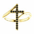 Express your faith with this 14k yellow gold cross ring that is accented with seventeen black diamonds for a bold look. Certain to become a treasured favorite, this ring captivates with 1/8 ct. t.w. of diamonds and a polished shine.