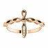 This lovely ring for her features a cross design styled in 14K rose gold.