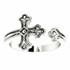 There's nothing more comforting than feeling faith in your heart and believing you are blessed with the gift of the Lord's guidance. Now, you can wear a stunning expression of this belief with this religious negative-space cross ring.