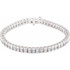 This fabulous 9 1/3 ct. t.w. diamond tennis bracelet is a breathtaking piece that we really love. Sparkling and sensational, it's a classic that features a stream of princess cut diamonds so gorgeous that it will have heads turning for a second look. 18kt white gold bracelet.