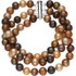 Freshwater Dyed Chocolate Cultured Pearl Triple Strand Bracelet fashioned in sterling silver. Bracelet measures 8.00-09.00mm and polished to shine.