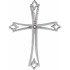 Delicate in design, this cross pendant measures 42.00x32.00mm and is polished to a brilliant shine.