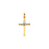 Let your faith shine! Expertly crafted in warm 14K Yellow/White Gold, this traditional cross pendant measures 25.00x16.00mm and has a bright polish to shine.