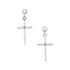 Diamond Cross and Ball Earrings In 14K Gold measures 17.00x11.00mm and has a bright polish to shine.