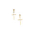Diamond Cross and Ball Earrings In 14K Gold measures 17.00x11.00mm and has a bright polish to shine.