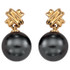 These elegant 14k white gold earrings each feature a 10mm tahitian cultured pearl. Polished to a brilliant shine.