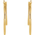 Oval Hoop Earrings In 14K Yellow Gold has a outside diameter of 20mm and weighs 1.20 grams.