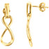 Great looking 14Kt gold Infinity-Inspired Dangle earrings. The total weight of the earrings is 2.71 grams. The length of the earrings is 25.85mm.