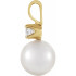 This pearl and yellow gold drop pendant is a true timeless beauty that gives off an elegant statement with any ensemble.